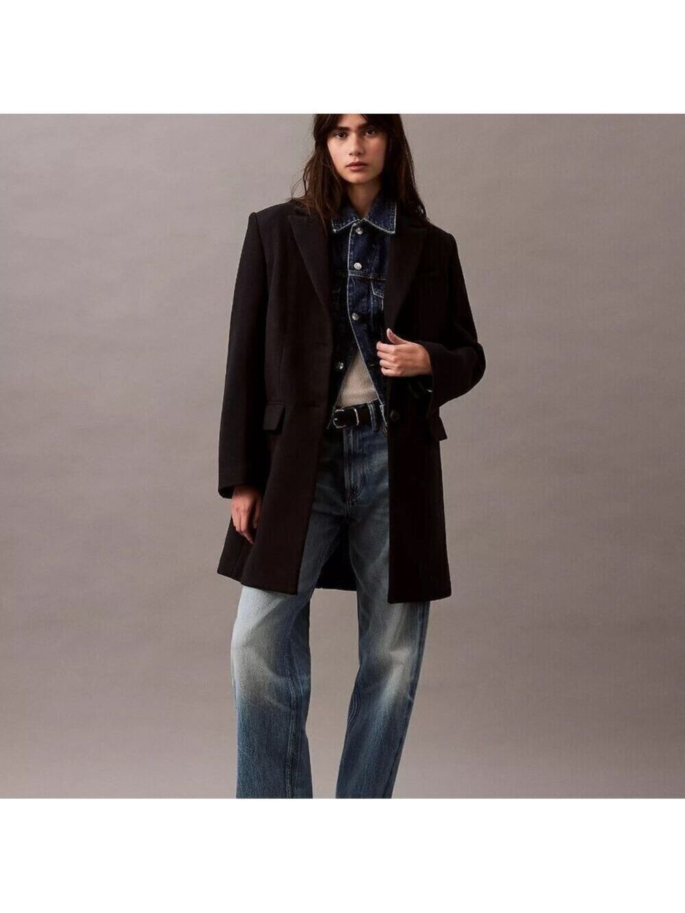 NWT Calvin Klein Tailored Single Breasted Coat S